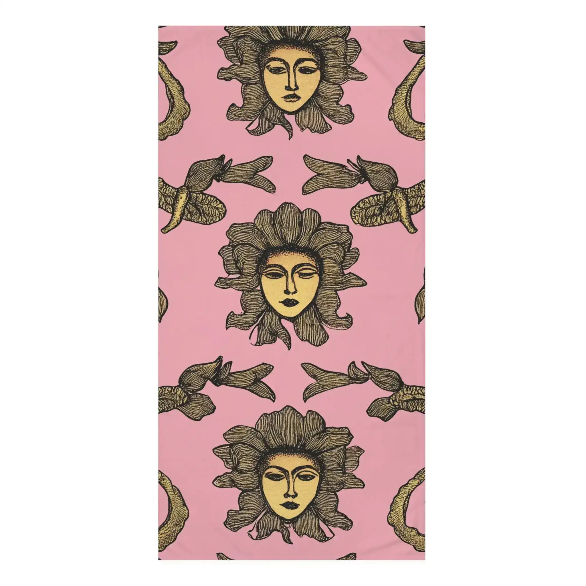 Floral Goddess Print Bath Towel