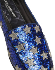 Men's Multicolor Flag Sequin Dress Loafers Shoes Leather