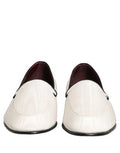 Men's Textured Leather Smoking Loafer White