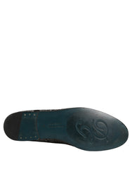 Men's Silver Jacquard Leather Slip On Loafers Shoes