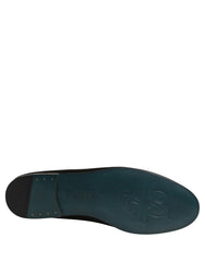 Men's Satin Logo Loafer Black Leather