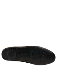 Black Gold Sequined Men Dress Loafers Shoes Leather