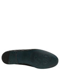 Men's Black Velvet Diamond Stitched Loafers Shoes Leather