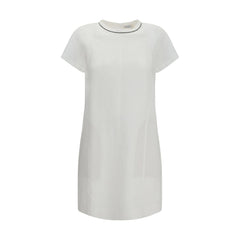 Women's White Viscose Casual Dress