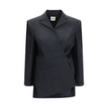 Women's Black Wool Oves Aries Full-Length Jacket Clothing