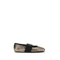 Women's Gold Calf Leather Bos Taurus Ballet Flats
