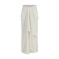 Women's White Wool Oves Aries Long Skirt
