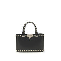Women's Top Handle Bag Black Calf Leather Bos