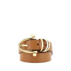 Women's Beige Calf Leather Bos Taurus Regular Belt