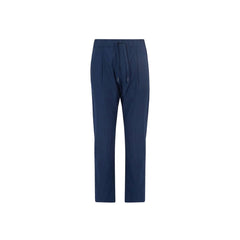 Women's Blue Elastane Casual Pants