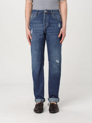 Men's Blue Denim Straight-Leg Jeans Clothing