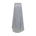 Women's Silver Polyester Coat Clothing