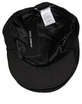 Men Black Cotton Stretch Newsboy Cloth Capello Hat Elastane
