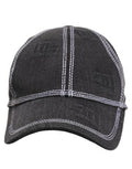 Men Black Cotton 6 Panel Baseball Capello Hat