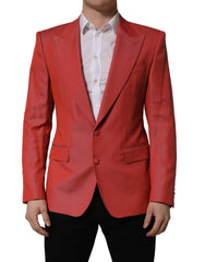 Red Wool Single Breasted Men Blazer Jacket Virgin Polyester Clothing