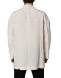 Men's Off White Flax Single Breasted Blazer Jacket Silk Clothing