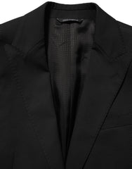 Men's Black Polyester Single Breasted Blazer Jacket Clothing