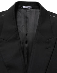 Men's Black Wool Single Breasted Blazer Jacket Vigin Clothing
