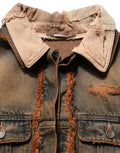 Multicolor Raw Cut Panelled Denim Men Jacket Cotton Elastane Clothing