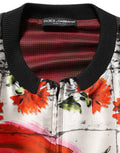 Men's Multicolor Majolica Bull Print Bomber Jacket Silk Clothing