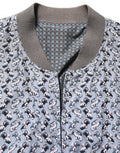 Men's Light Blue Cotton Car Print Bomber Jacket Clothing