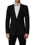 Men's Black Wool Single Breasted Blazer Jacket Virgin Elastane Clothing