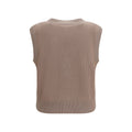 Beige Cashmere Sleeveles Sweater