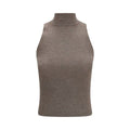 Women's Brown Cashmere Sleeveles Sweater Clothing