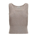 Women's Beige Cotton Tank Tops