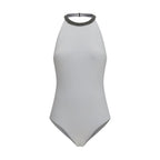 White Polyamide One-Piece Swimsuit