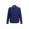 Men's Blue Cashmere Full-Length Jacket Clothing