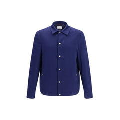 Men's Blue Cashmere Full-Length Jacket Clothing