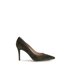 Women's Suede Pump Black Calf Leather Bos