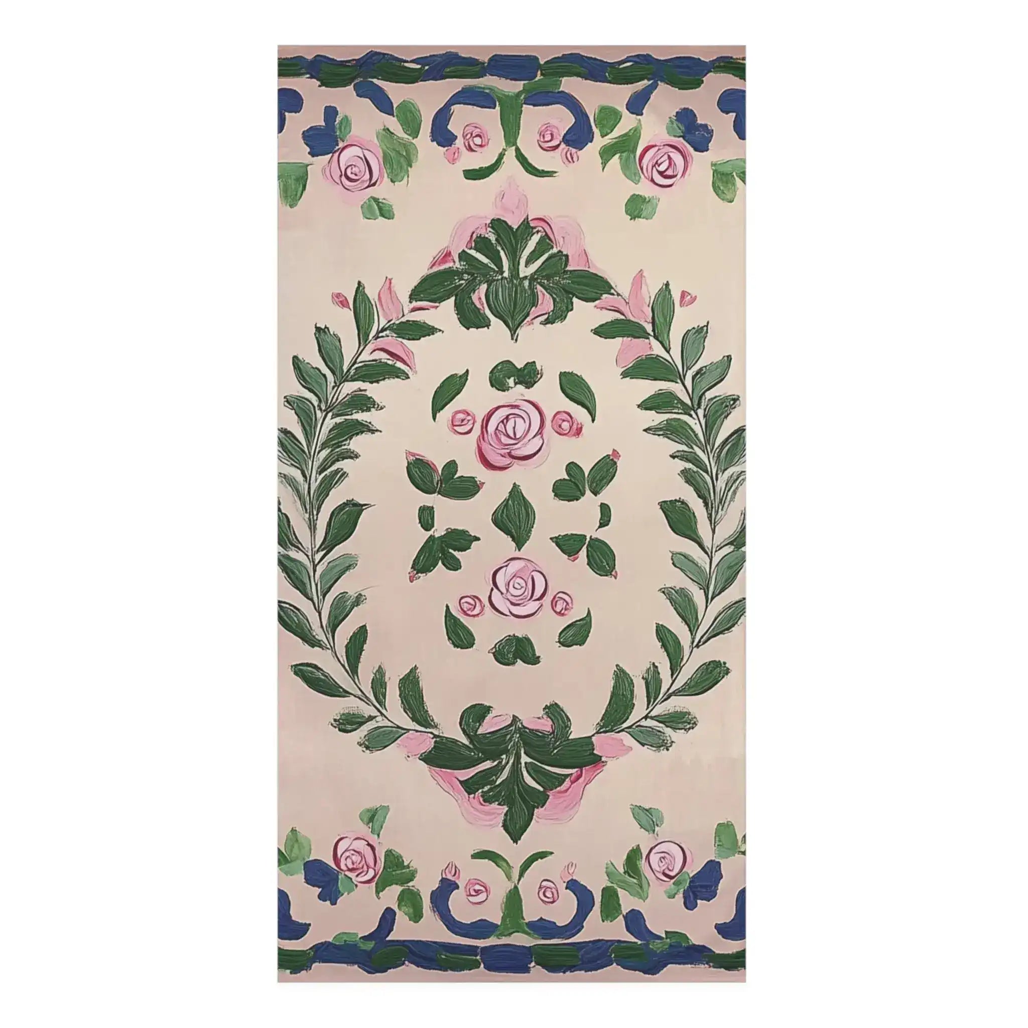Hand-Painted Rose Garden Bath Towel