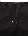 Men's Virgin Wool Blend Joggers Black Elastane Nylon