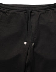 Men's Virgin Wool Blend Joggers Black Elastane Nylon