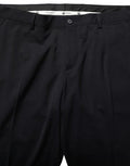 Men's Virgin Wool Tapered Leg Trousers Black Polyester
