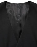 Men's Black Wool Single Breasted Waistcoat Vest Virgin Clothing