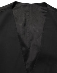 Black Single Breasted Men Waistcoat Vest Wool Clothing