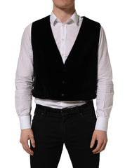 Men's Black Cotton Singlebreasted Waistcoat Vest Viscose Nylon Elastane Clothing