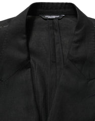 Men's Black Linen Slim Fit Formal 2 Piece Suit