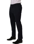 Men's Tapered-Leg Cotton Trousers Black