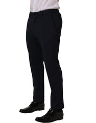Men's Tapered-Leg Cotton Trousers Black