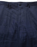 Men's Linen Straight-Leg Trousers Navy