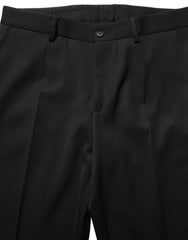 Men's Virgin Wool Tapered Trousers Black