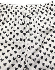 Men's Heart-Print Cotton Chinos White Elastane