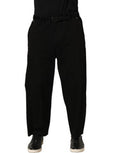 Men's Cotton Straight-Leg Trousers Black