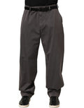 Men's Cotton Straight-Leg Trousers Gray