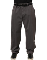 Men's Cotton Straight-Leg Trousers Gray