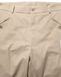 Beige Re-Editon Mid Waist Tapered Men Pants Cotton Elastane